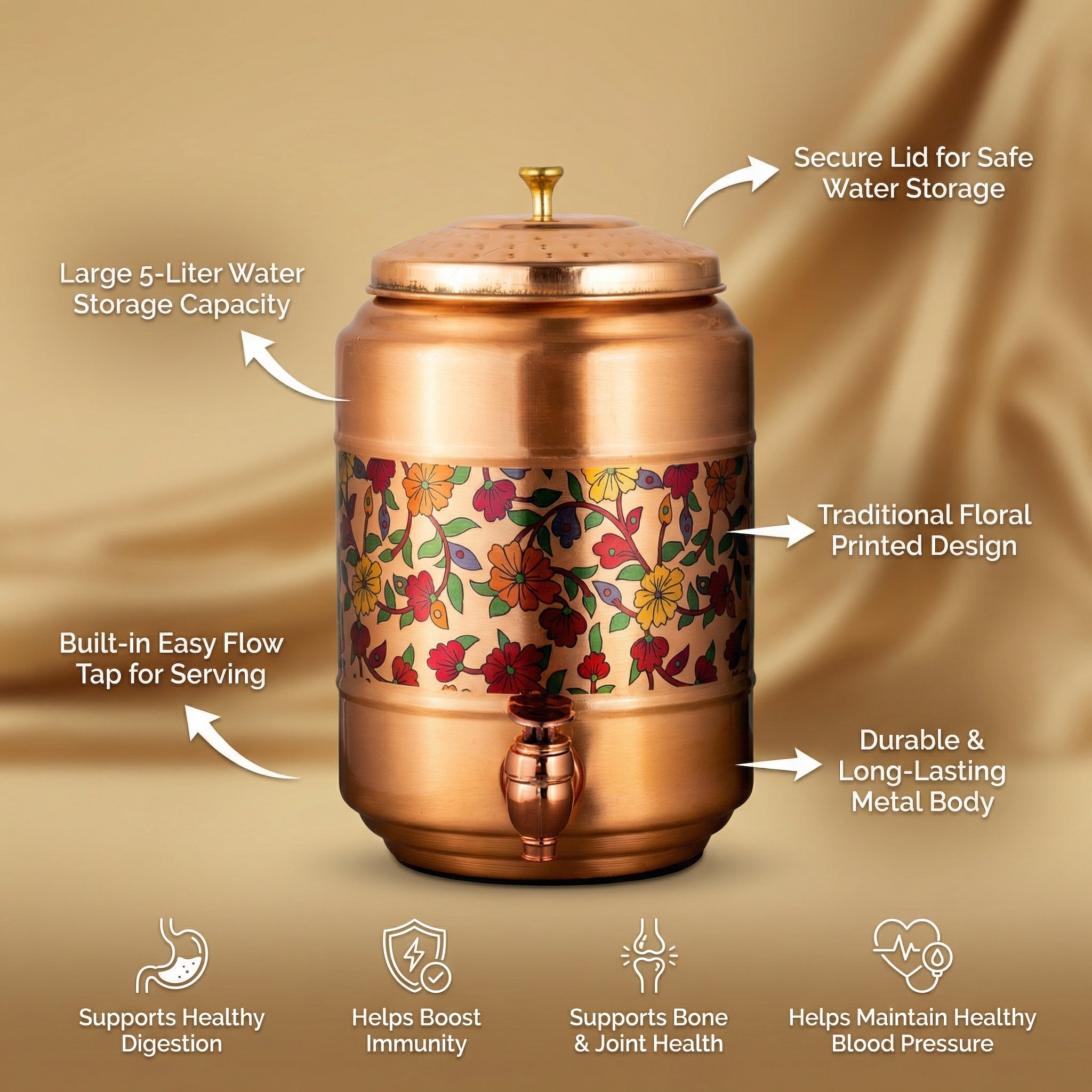 Copper Water Dispenser 5L