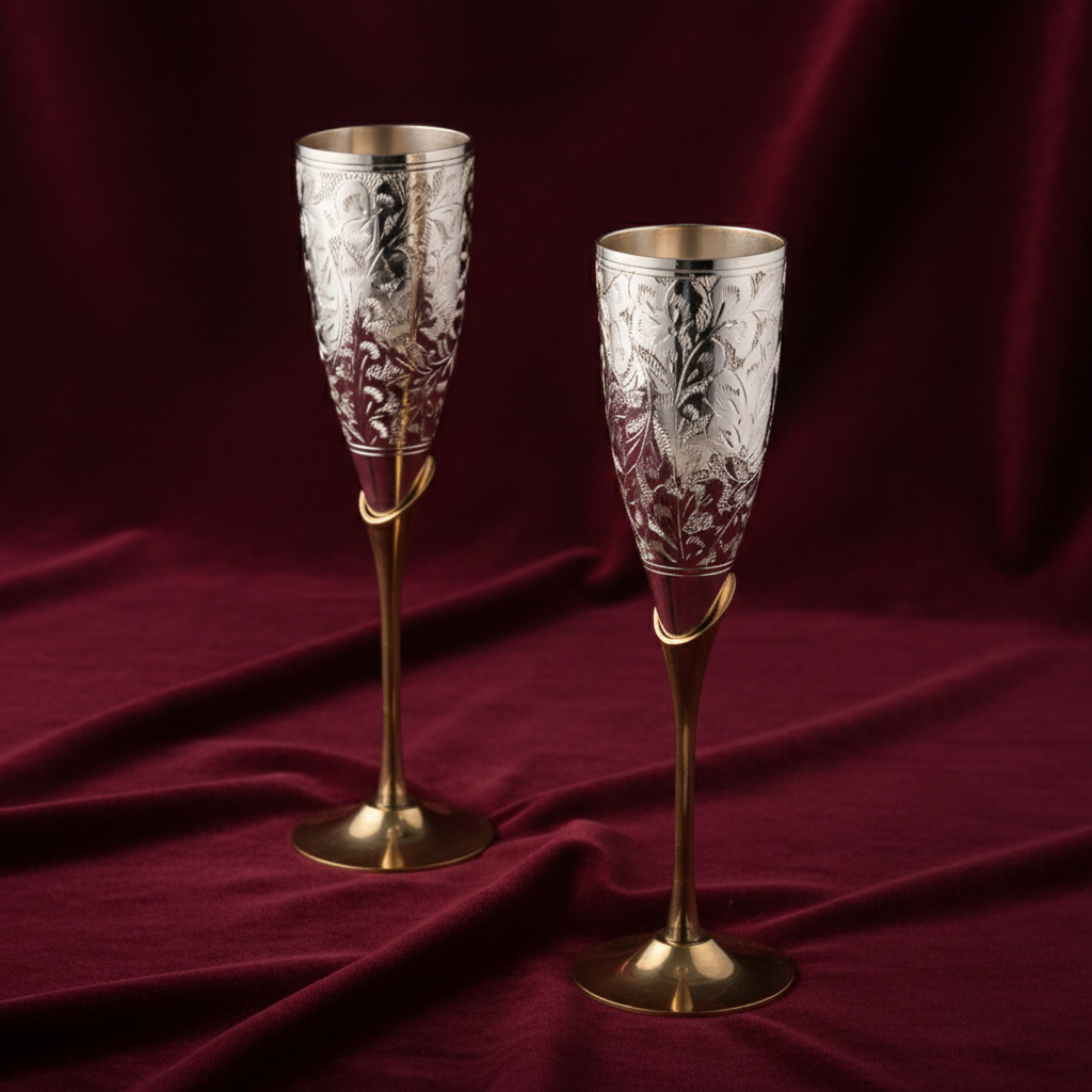 Brass Champagne Glass Set of 2